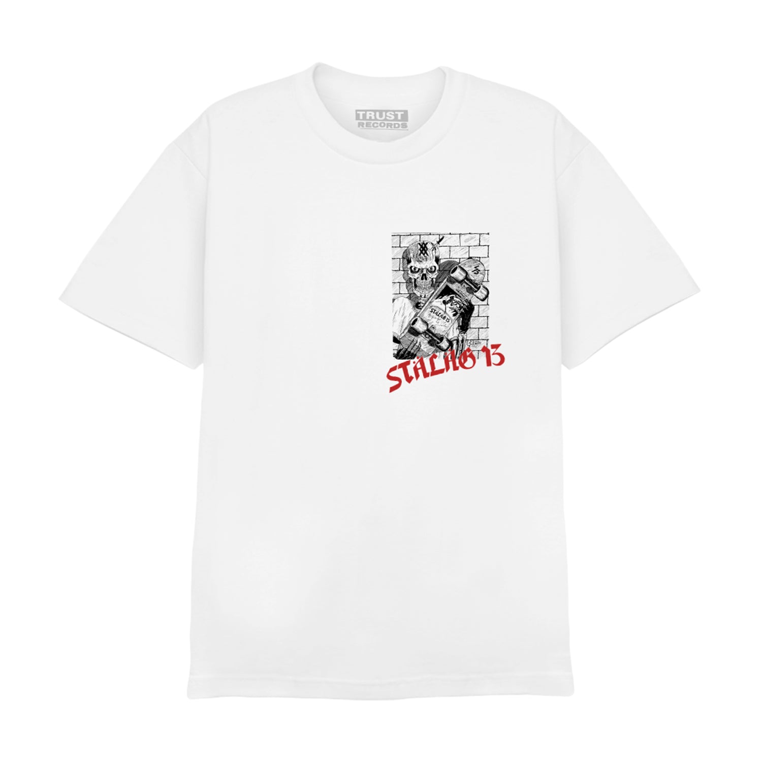 Stalag 13 - Skate White T-Shirt – Trust Records Company