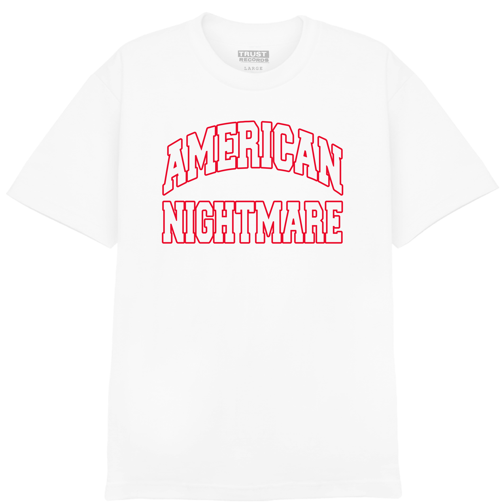 White Comfort Colors T-shirt by American Nightmare featuring a red-toned vintage-style photo of people gathered, with "American Couture" above and "WE KEEP THE WET DREAM ALIVE" in bold red, screen printed on both front and back.
