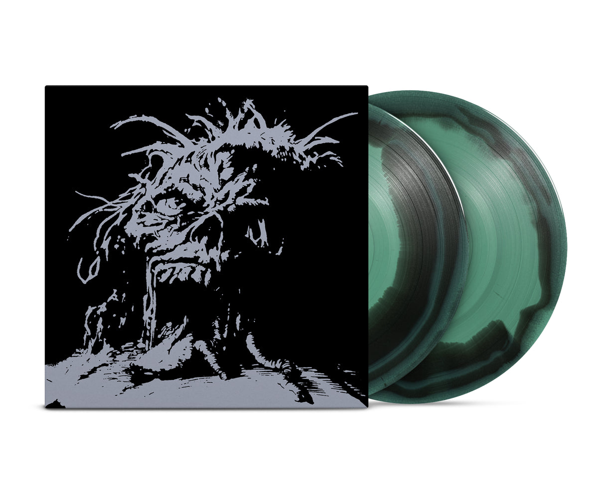 The SNFU Deluxe Edition Box Set features two mint green marbled vinyl discs and an album cover displaying a striking, high-contrast abstract figure in black, gray, and white.